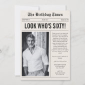 誰だって60歳 フォト新聞 60歳の誕生日 招待状 (正面)