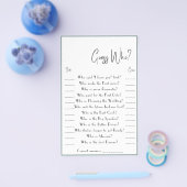 誰だと思う？ゲームカードフライヤー チラシ (シングル)