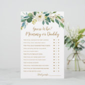 誰だと思う?ママまたはパパの赤ちゃんシャワーゲーム (スタンド正面)