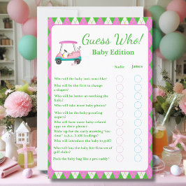 誰だと思う？ママ&パパベビーシャワーゴルフカート