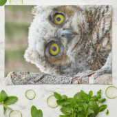 誰だフクロウのペア キッチンタオル (折り畳み)