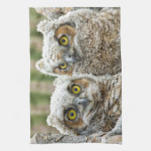 誰だフクロウのペア キッチンタオル (縦)