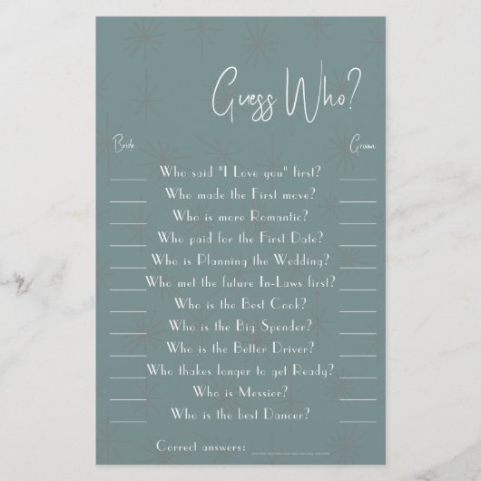 誰だ？ゲーム カード フライヤー (正面)