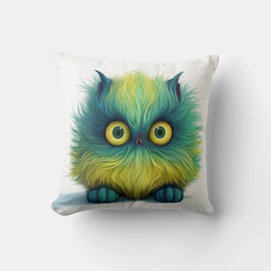 誰だ？ファジー生き物2画違う像 クッション (正面)