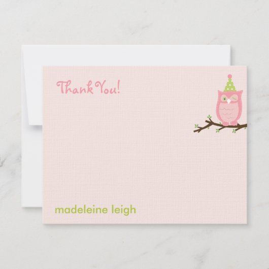 誰だ?フラットサンキューカード-ピンク サンキューカード (正面)