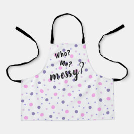 誰だ?私が?メッシー?水玉模様の子供のエプロン エプロン