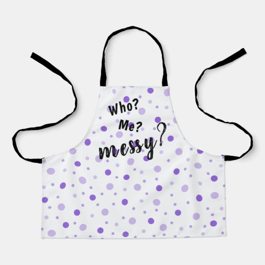 誰だ？私が？メッシー？水玉模様の子供のエプロン エプロン (正面)