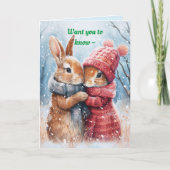 誰でもバニーのクリスマスカードを嗅ぎ回る サンキューカード (正面)