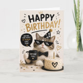 誰でも使えるかわいい猫の誕生日カード カード (正面)
