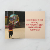 誰でも使用できるバブル誕生日カード サンキューカード (内部)