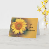 誰でも使用できる明るいひまわり卒業 カード (黄色い花)