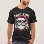 誰でも好きな猫がおもしろいクリスマスを飾る Tシャツ (正面)
