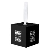 誰でも好きにしてくれる感じ人だ キューブオーナメント (正面アングル)