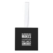 誰でも好きにしてくれる感じ人だ キューブオーナメント (正面)