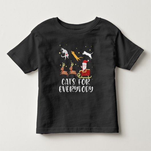 誰でも猫のクリスマス 猫面白い クリスマス 女性 トドラーTシャツ (正面)