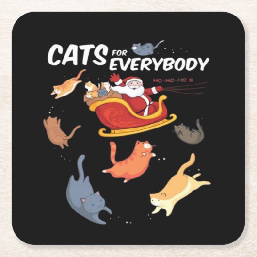 誰でも猫 スクエアペーパーコースター (正面)