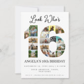 誰でも簡単！16歳の誕生日フォトコラージュ 招待状 (正面)