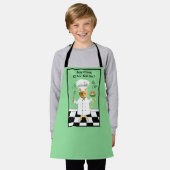誰でも調理師!グリーン子猫エプロン（小） エプロン (着用した状態)