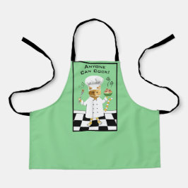 誰でも調理師!グリーン子猫エプロン（小） エプロン