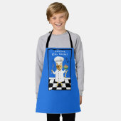 誰でも調理師!ブルー子猫エプロン(小) エプロン (着用した状態)