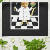 誰でも調理師!黒キッチンタオル キッチンタオル (折り畳み)