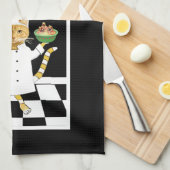誰でも調理師!黒キッチンタオル キッチンタオル (四つ折り)