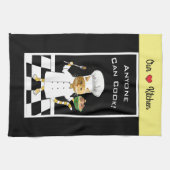 誰でも調理師!黒キッチンタオル キッチンタオル (横)