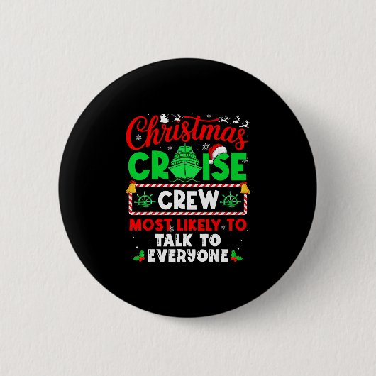 誰とでも話すクリスマスクルーズクルー 缶バッジ (正面)