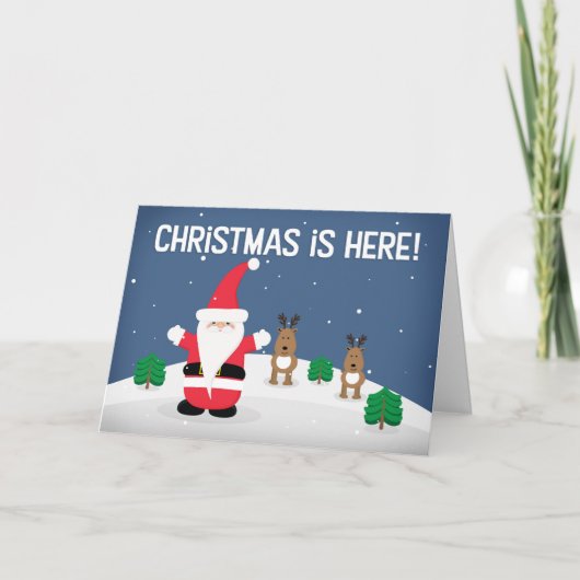 誰にでもサンタとトナカイのクリスマス シーズンカード (正面)