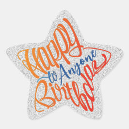 誰にでも使える星形の"Happy Birthday" 星シール