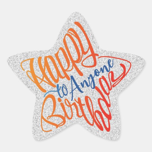 誰にでも使える星形の"Happy Birthday" 星シール (正面)