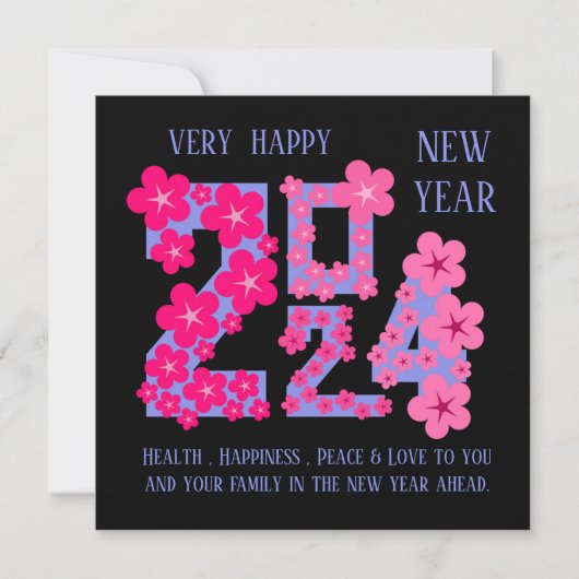 誰にでも使える2024年新年の挨拶 カード (正面)