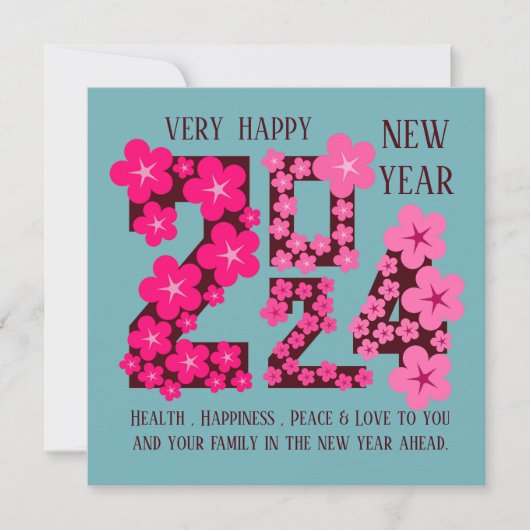 誰にでも使える2024年新年の挨拶 カード (正面)