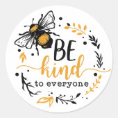 誰にでも優しく 可愛いハチミツの蜂 ラウンドシール (正面)
