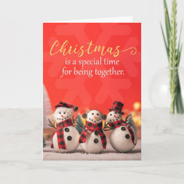 誰にでも嬉しいクリスマス かわいい雪だるまの写真 シーズンカード