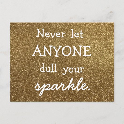 誰にもあなたの輝きをくすませないで - ゴールドグリッター ポストカード (正面)