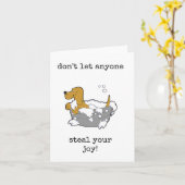 誰にも喜びを盗ませるな、勇気付けられる カード (黄色い花)