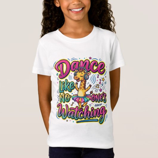 誰にも見られていないように踊れ かわいいキリンTシャツ Tシャツ (正面)