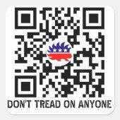 誰にも踏み付けない自由主義パーティーQRシール スクエアシール (正面)