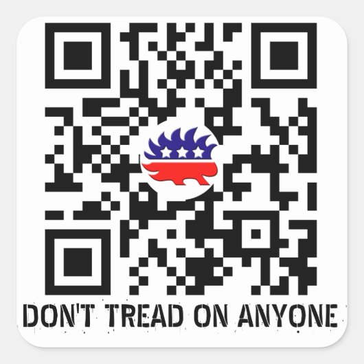 誰にも踏み付けない自由主義パーティーQRシール スクエアシール (正面)