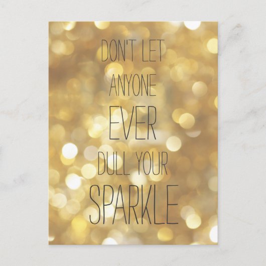 誰にも輝かせるな！金ゴールドライフ引用文 ポストカード (正面)