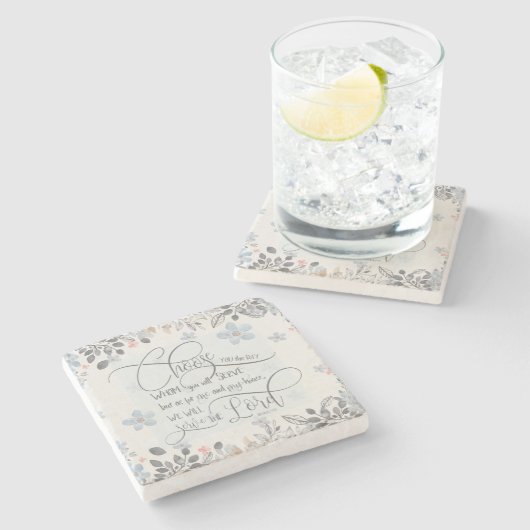 誰に仕えるか選びなさい – Joshua 24:15 ストーンコースター (横)