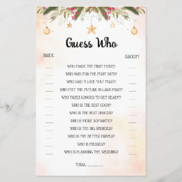 誰のクリスマスブライダルシャワーゲームカードフライヤーを推測 チラシ