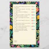 誰のゲームとおもしろいブライダルシャワーを推測 (裏面)