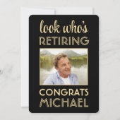 誰のブラック＆ゴールド写真引退 招待状 (正面)