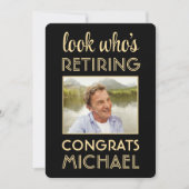 誰のブラック＆ゴールド写真引退 招待状 (正面)