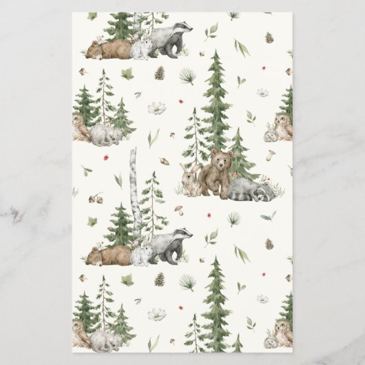 誰のママまたはパパのウッドランドゲームの赤ちゃんシャワーを推測 チラシ (裏面)