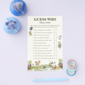 誰のママまたはパパのウッドランドゲームの赤ちゃんシャワーを推測 チラシ (シングル)