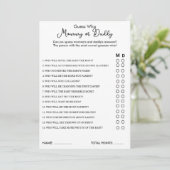 誰のママまたはパパのゲーム赤ちゃんシャワーカードを推測 アドバイスカード (スタンド正面)