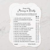 誰のママまたはパパのゲーム赤ちゃんシャワーカードを推測 招待状 (正面/裏面)